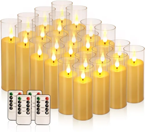 Miniatura 19 de YOROXRG Paquete de 12 velas LED sin llama, funcionan con pilas, impermeables