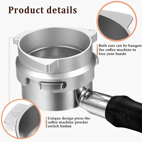 Miniatura 2 de YFWOOD Juego de embudo dosificador y pantalla de disco de 2.126 in, embudo de aluminio ligero para portafiltros Breville Barista, accesorios de café