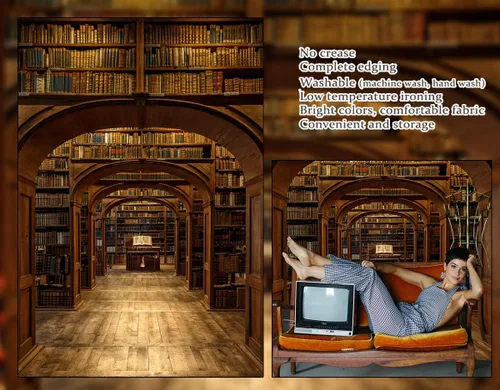 Miniatura 4 de Fondo escolar de mago de 5 x 7 pies para fotografía de biblioteca mágica para retratos, estudio fotográfico, fondo