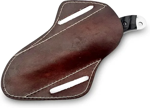 Miniatura 8 de Cuchillo de caza hecho a mano de acero de alto carbono con mango de micarta negro y funda de cuero - Herramienta de campamento y supervivencia