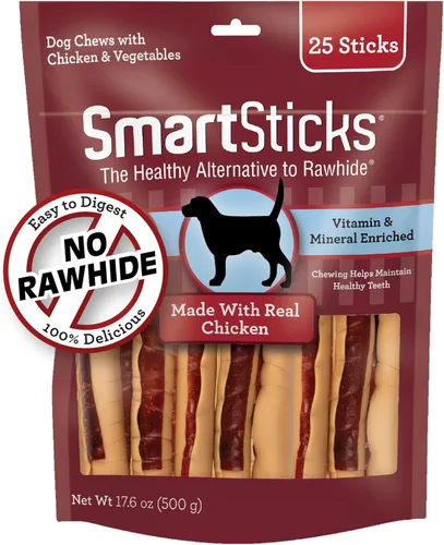 Miniatura 2 de SmartBones SmartSticks, regala a tu perro un masticable sin cuero crudo hecho con carne y verduras reales, 25 unidades (paquete de 1)