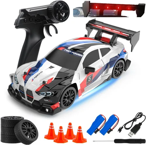 Miniatura 17 de Coche de Deriva RC, Vehículo de Control Remoto a Escala 1:24 para Niños, 2.4GHz 20KM/H 4WD Autos RC de Alta Velocidad con Luz LED, Dos