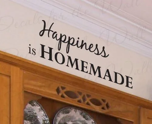 Felicidad Es Cocina casera Cocina – Comedor Mamá madre, decoración, – Adhesivo cita diciendo letras, calcomanía, vinilo decorativo decoración arte