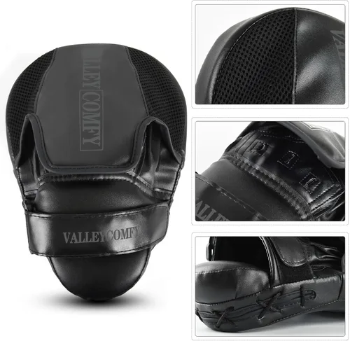 Miniatura 4 de Valleycomfy - Manoplas de boxeo para puñetazos, almohadillas de boxeo para guantes para hombres, ideal para entrenamiento de boxeo, kickboxing, Negro