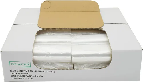 TYPLASTICS Bolsa de basura – Bolsas de basura al por mayor de 1000 unidades en rollo perforado de 7 a 10 galones multiusos para oficina, baños,