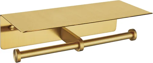 Miniatura 11 de APLusee Soporte de papel higiénico con estante para teléfono, cromo pulido, accesorios de baño de acero inoxidable SUS 304, dispensador de rollos