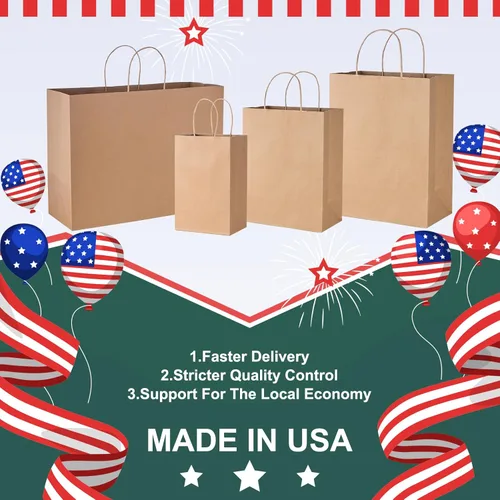 Miniatura 2 de METRONIC Bolsas de papel marrón de 10 x 5 x 13 pulgadas, 50 unidades, bolsas de regalo de papel kraft de tamaño mediano con asas, bolsa de papel