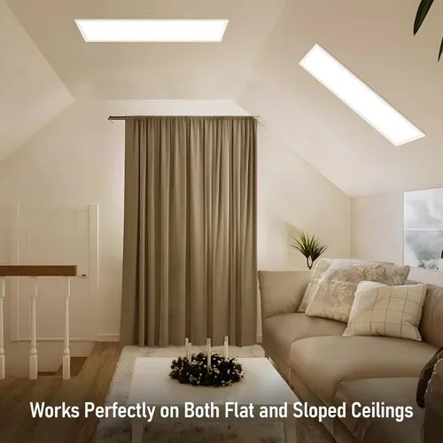 Miniatura 6 de LEONLITE 3CCT - Luz LED de panel plano de 120 V, 1 x 4 pies, luz de techo de montaje en superficie, 46 W/40 W/30 W, 4600 lm, luz de techo integrada