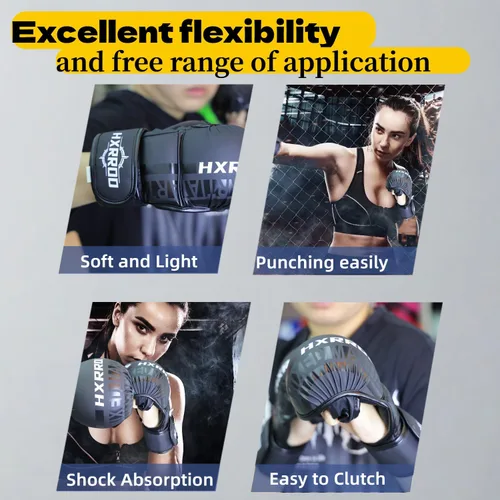 Miniatura 6 de Guantes MMA Sparring Grappling, guantes de kickboxing, guantes híbridos de palma abierta para artes marciales, peso ligero para artes marciales