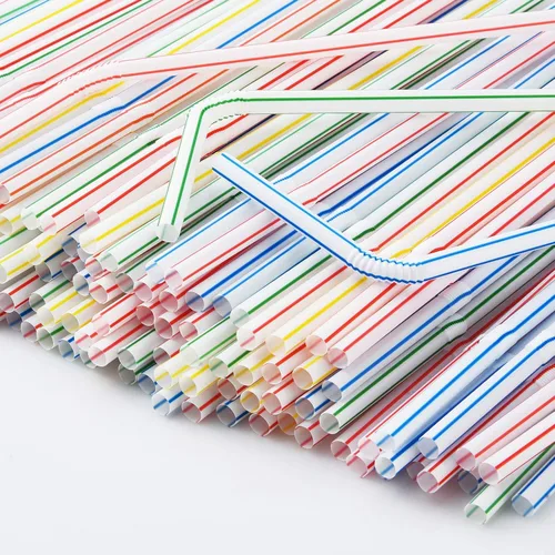 Miniatura 8 de ALINK Paquete de 100 pajitas flexibles a rayas, pajitas flexibles desechables de plástico, 7.75 x 0.23 pulgadas