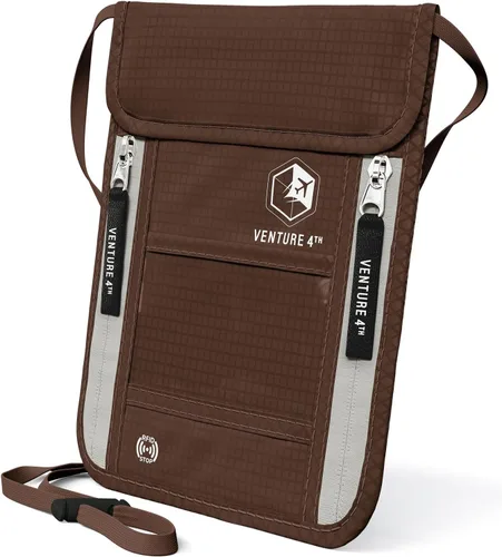 Miniatura 34 de Venture 4th bolsa de cuello de viaje con traba RFID, gris), V4-01-NP-GR