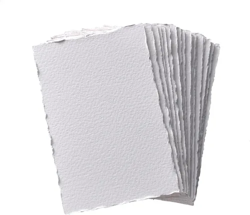 Deckle Edge Papel de acuarela, 100% algodón, 140 libras, 300 GSM, 4 x 6 pulgadas, 30 hojas de papel mixto para técnica seca y húmeda, sin ácidos,