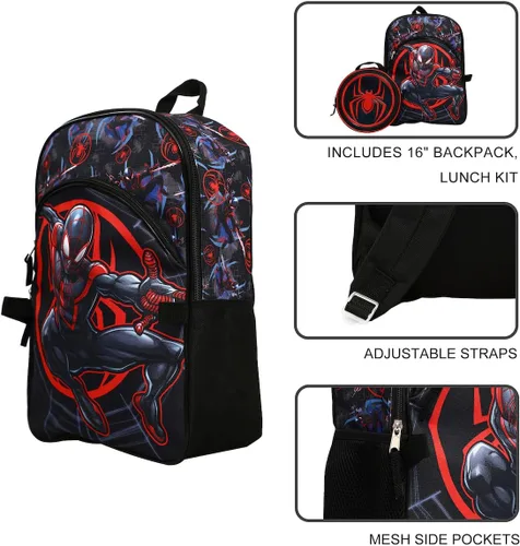 Miniatura 5 de Bioworld Marvel Spider-Man Miles - Bolsa de almuerzo y mochila para jóvenes