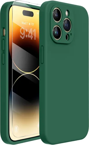 Miniatura 55 de Miracase Funda diseñada para iPhone 13, con protector de pantalla de vidrio templado, forro de microfibra suave antiarañazos, funda de goma