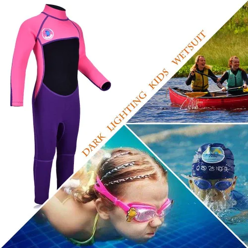 Miniatura 3 de Kids Full Wetsuit Toddler Boys Girls and Youth 2.5mm 3mm Neoprene Child Wet Suit Back Zipper Thermal Swimsuits for Diving Surfing Swimming Water