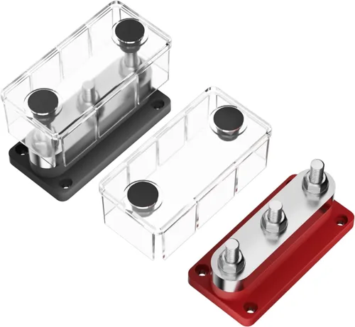 Miniatura 11 de Barra de bus de 150 A, bloque de distribución de energía resistente de 12 V, 4 x 5/16 pulgadas (M8), bloque de terminales de barra de autobús marino