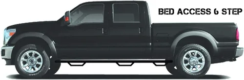 Miniatura 2 de N-Fab Nerf Steps C99100QC-6 - Cama estándar de 6.5 pies, color negro brillante, rueda a rueda con acceso a la cama Compatible con Chevrolet / GMC
