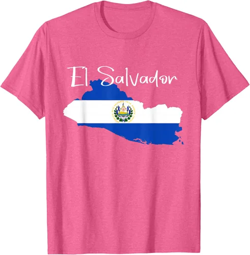 Miniatura 40 de Camiseta con la bandera de El Salvador, mapa de El Salvador, camiseta de Salvador para mujer