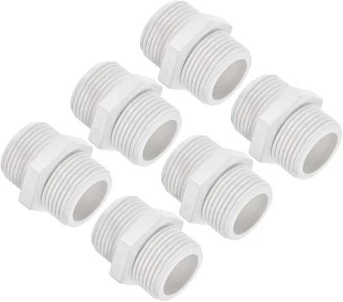 Miniatura 13 de M METERXITY Paquete de 4 accesorios de tubería de rosca macho de PVC – conector de manguera adaptador de rosca macho hexagonal G1/2, adaptador
