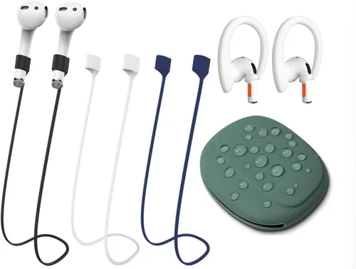 Miniatura 8 de BUISAMG AirPods Magnetic Anti-lost Shoulder Strap, Soft Silicone Sport Lanyard, Neck Cord Cord for Headphones, 4-Pack Rojo vino
