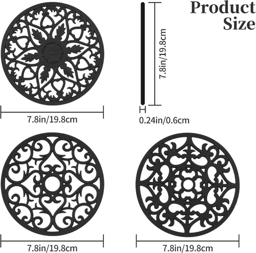 Miniatura 2 de Salvamanteles para platos calientes, salvamanteles de silicona para ollas y sartenes, salvamanteles tallados para cocina, tapete multiusos
