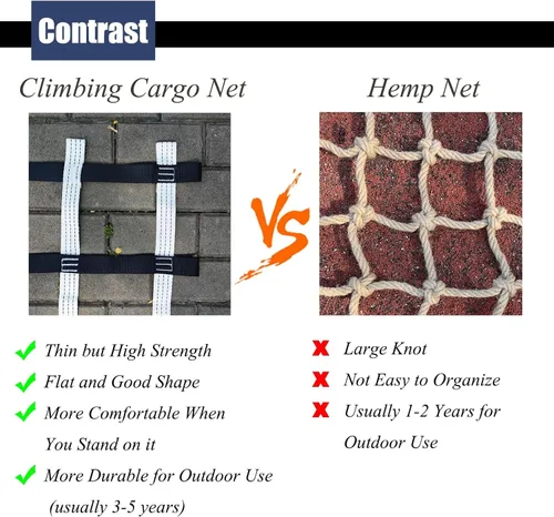 Miniatura 5 de Red de escalada ninja, red de escalada para patio de recreo, obstáculo de carga para niños, seguridad para niños, escalera de cuerda para patio