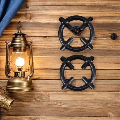 Miniatura 3 de Kichvoe Soportes para estufas de gas de 6.22 pulgadas de hierro fundido para ollas pequeñas y cafeteras, accesorios de cocina, paquete de 2 estantes