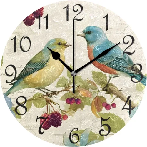 Miniatura 26 de susiyo Reloj de pared de alpaca con diseño de llama, con diseño de animales, silencioso, redondo, sin tictac, funciona con pilas, creativo