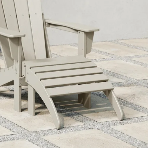 Miniatura 3 de WestinTrends Reposapiés otomano Adirondack para patio al aire libre, taburete de madera de polietileno para todo tipo de clima, ampliamente Arena
