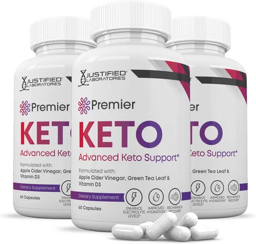 Paquete de 3 píldoras Premier Keto ACV de 1275 mg de mezcla de apoyo cetogénico, alternativa a las gomitas formuladas con vinagre de sidra de