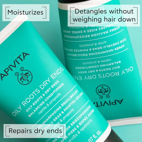 Miniatura 2 de Apivita Oily Roots & Dry Ends Balancing Conditioner Balances, Hydrates & Moisturizes Hair with Nettle & Propolis