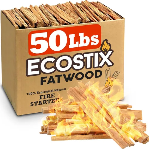 Miniatura 7 de EasyGoProducts Eco-Stix Fatwood Astillas Encendedor de Fuego Palitos de Leña 100% Orgánico Iniciador de Fuego para Estufas de Leña, Chimeneas, 02
