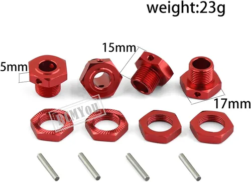 Miniatura 5 de Pieza de mejoras de llave hexagonal de rueda de 0.67 pulgadas, para infracción de 1/7, 6s BLX/Mojave 6s BLX/Limitless 1/8 Typhon 6S BLX, adaptadores