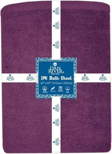 Miniatura 229 de DAN RIVER Paquete de 2 sábanas de baño de 35x70 pulgadas, sábanas de baño jumbo acanaladas para adultos, toallas grandes gruesas y absorbentes