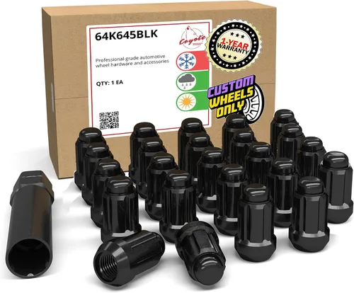 Miniatura 20 de Wheel Accessories Parts 20 piezas de 0.472 in 1.50 12 x 1.50 rosca para automóvil de 1.38 pulgadas de largo, tuerca negra para muchos automóviles