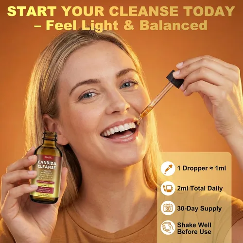 Miniatura 7 de Candida Cleanse Detox Fórmula de triple orientación potenciada con pimienta negra con ácido caprílico, orégano, nogal negro, salud intestinal