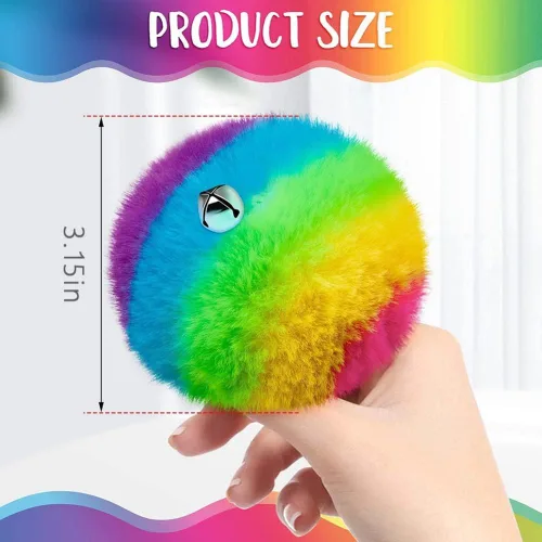 Miniatura 6 de HOMU 2 pompones de patín con pompones de piel sintética para niñas y mujeres, con cascabeles y rodillos, con pompones y pompones de piel sintética