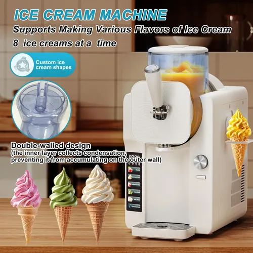 Miniatura 6 de Máquina para hacer helados, máquina de helado suave y máquina de granizado para el hogar, hace helado, yogur congelado, gelato, batidos