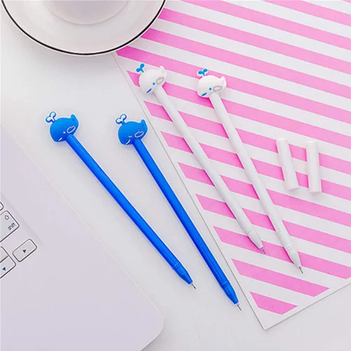 Miniatura 7 de Moda lindo colorido Kawaii encantador colorido animal pez ballena gel bolígrafos oficina escuela papelería pluma (8PCS)