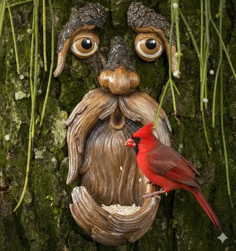 Cara de árbol, caras de árbol al aire libre, arte de árbol, decoraciones de árbol al aire libre, caras de árbol, decoración de tocón de árbol, cara