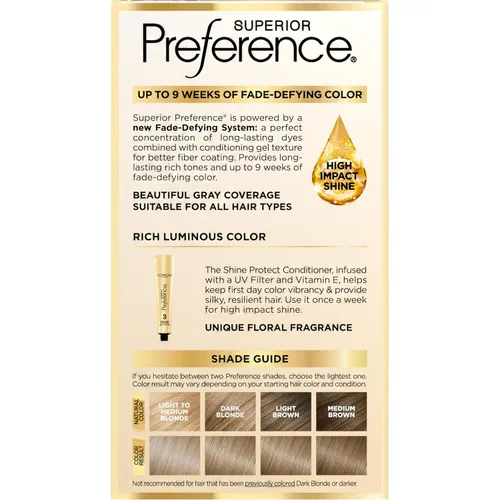 Miniatura 84 de L'Oreal Paris Superior Preference - Tinte permanente luminoso que desafía la decoloración, tinte para el cabello hasta 9 semanas de resplandor, 09