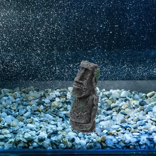 Miniatura 8 de balacoo Estatua de Moai de Pascua para decoración de acuario, estatua de cabeza de isla de Pascua de resina, decoración de paisaje de peces Betta