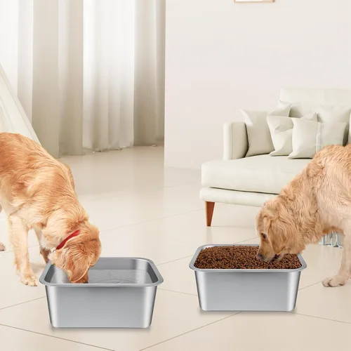 Miniatura 7 de Bwogue Cuencos de agua extra grandes para perros, 1.25 galones, acero inoxidable, alta capacidad para perros grandes y grandes