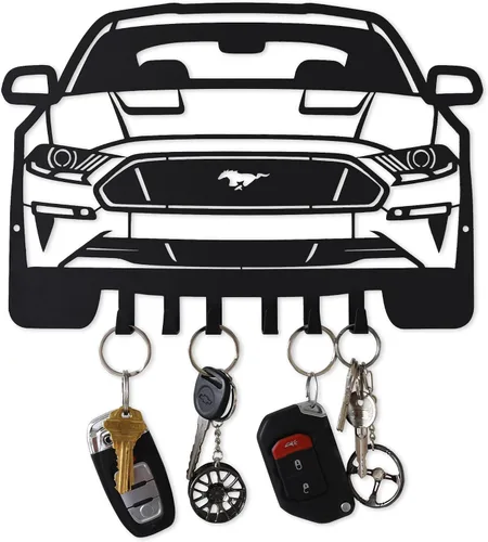 Miniatura 11 de MOOH Llavero de metal para automóvil con 6 ganchos, decoración única de pared para hombres y mujeres, decoración de cueva de hombre genial