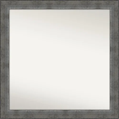 Miniatura 73 de Amanti Art Espejo de baño plateado para sobre el fregadero, 24 x 24 pulgadas, espejo cuadrado de peltre forjado a medida, marco de madera casual