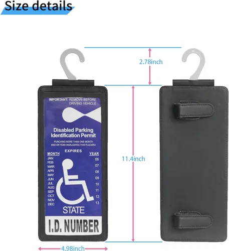 Miniatura 6 de Portaplacas portátil para discapacitados para auto - Protector ultra transparente para portaplacas de discapacitados con asa y funda - Portaplacas