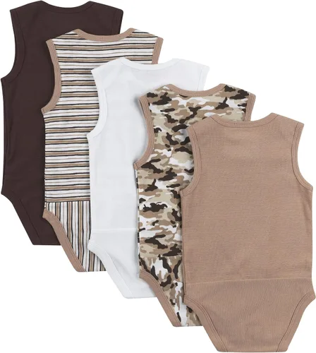 Miniatura 2 de Hanes Body unisex para bebé, Ultimate Flexy sin mangas para niños y niñas, paquete de 5