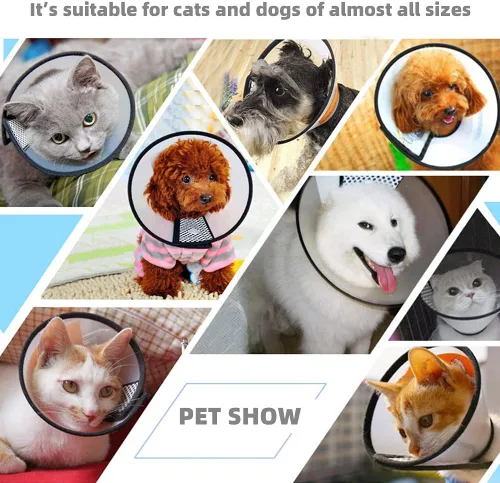 Miniatura 5 de Collares y conos de plástico para recuperación de mascotas para perros y gatos después de la cirugía, cono ajustable para el cuello del perro