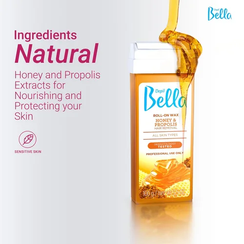 Miniatura 3 de DEPIL BELLA Kit de cera para depilación, rodillo de cera todo en uno con miel y propóleos, adecuado para todas las partes del cuerpo, resultados
