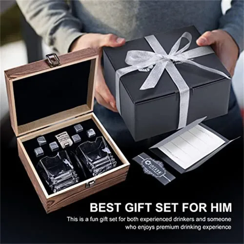 Miniatura 6 de Juego de vasos de cigarro de whisky, piedras de whisky, vasos de whisky antiguos con soporte para puros, regalo de lujo para hombres, marido